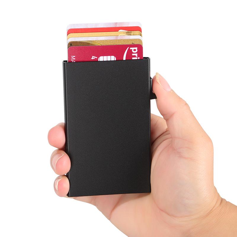 Ultra-Thin Metal Anti-Theft Card Holder for Men & Women – Pop-Up Sleeve & Anti-Demagnetization Case