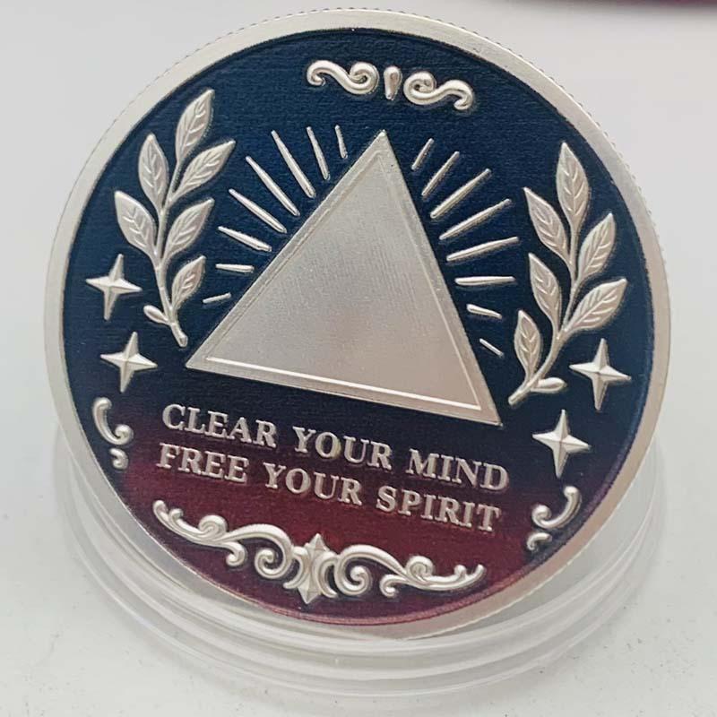 Freemason Eye Brothers, gold-plated color printed commemorative medal, decoration, 35mm, plaything, coin, commemorative coin, gift