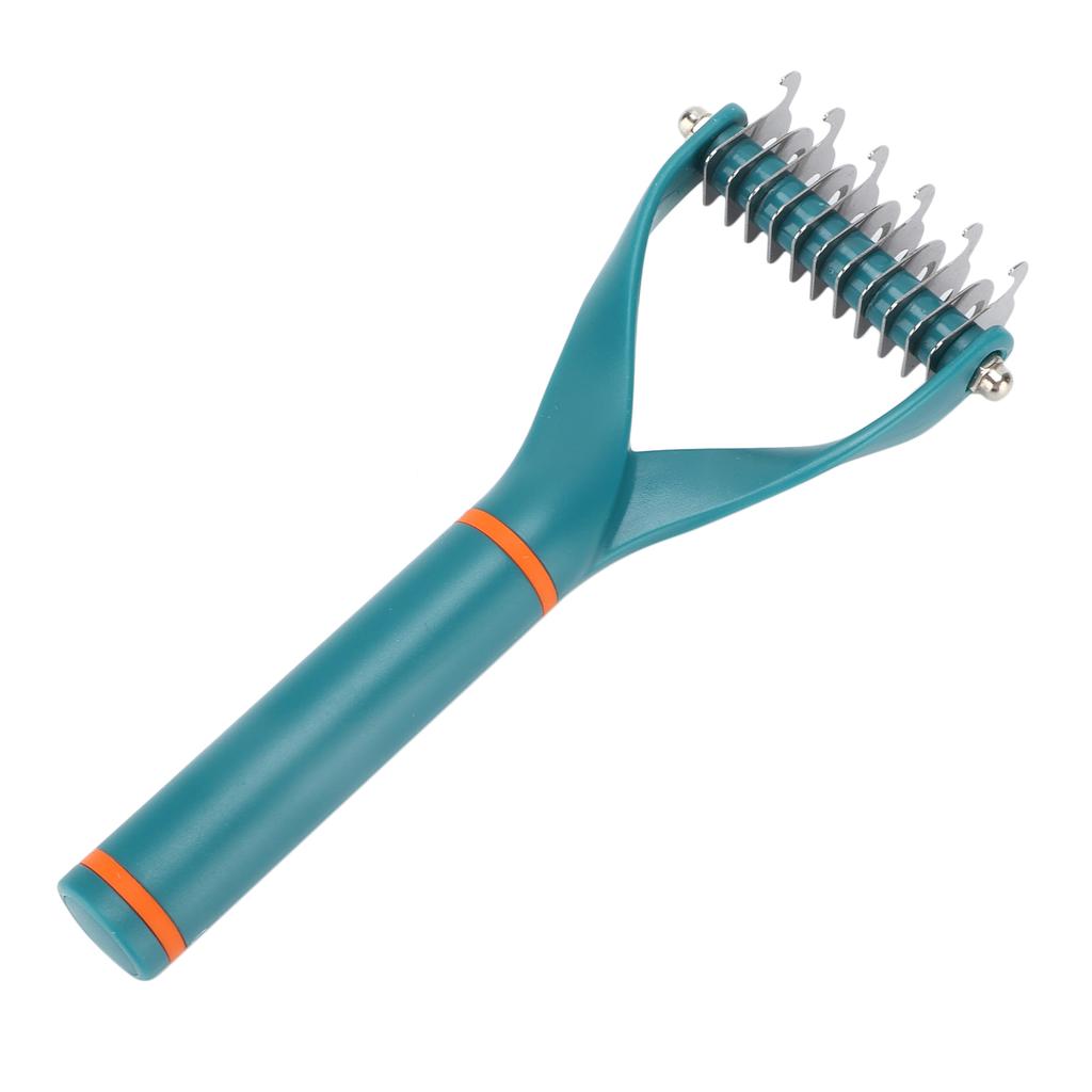 Pet Hair Removal Rake Y Shaped Double Sides Pet Under Hair Rake Comb Dog Dematting ToolsL Dark Green