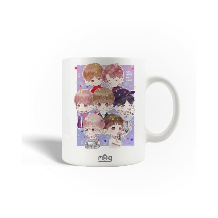 Кружка керамическая - BTS - Spring Day - 30 cl - Можно мыть в посудомоечной машине - Белая