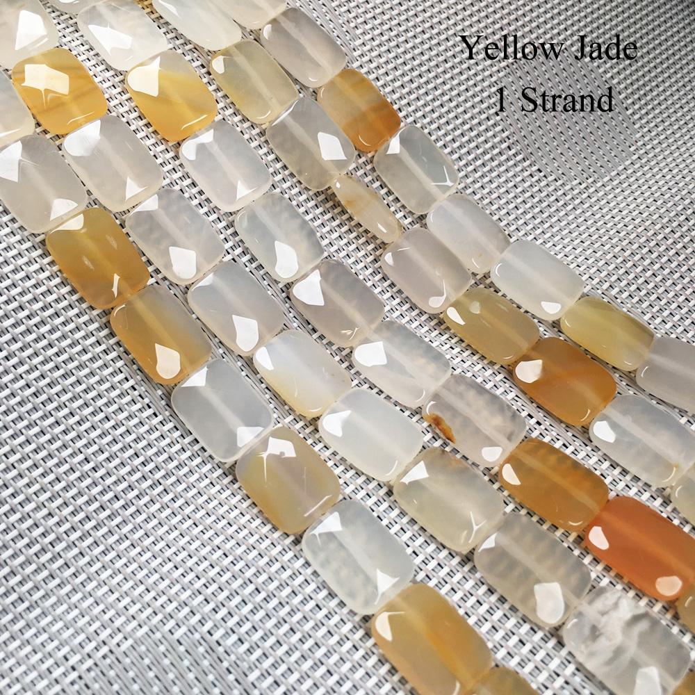 1 нить граненых бусин из натурального камня, 12 × 16 мм, прямоугольные камни из розового кварца и опала, свободные бусины-разделители для изготовления ювелирных изделий, аксессуары для самостоятельного изготовления, 20 см