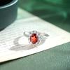 Серебряное кольцо 925 пробы с овальным драгоценным камнем, Регулируемое, Женское модное ювелирное изделие с кубическим цирконием