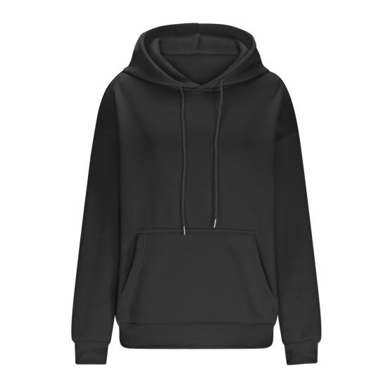 Women Hoodies Drawstring Pullover Fleece Sweatshirts Oversized Long Sleeve Hooded Top with Front Pocket