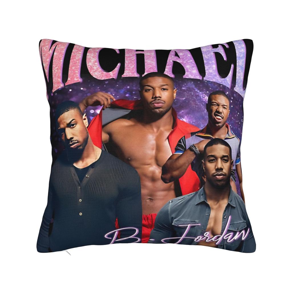 Michael B Jordan Pillow Cover Comfy Cushion Cover Retro Trendy Pillow Case For Wedding Party Home Decor