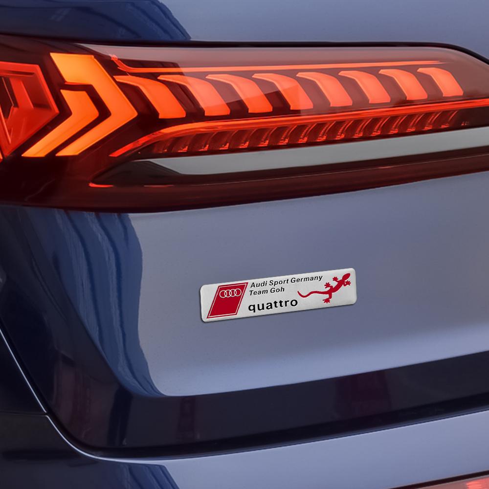 2pcs 3D Car Aluminum Badge Body Tail Trunk Logo Decoration Stickers For AUDI Sport Germeny QUATTRO Auto Modification Accessories