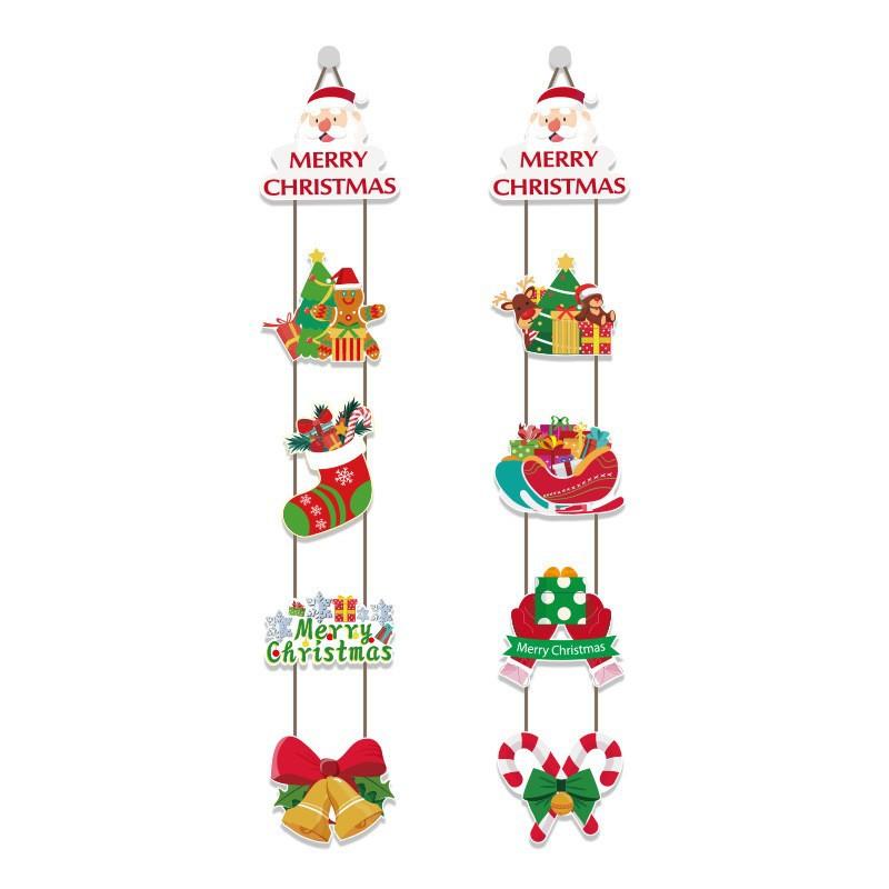 Cross-border Christmas letter flag banner paper Christmas latte flower flag hanging flag atmosphere decoration party decorations