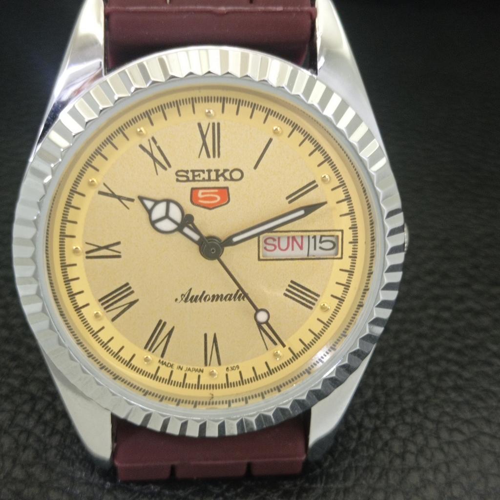 ОТРЕМОНТИРОВАННЫЕ ВИНТАЖНЫЕ МУЖСКИЕ АВТОМАТИЧЕСКИЕ ЧАСЫ SEIKO 5 ЯПОНИЯ С РИМСКИМИ ЦИФРАМИ a442087-1