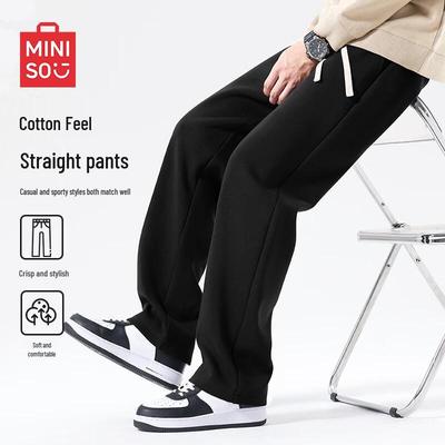 Мужские повседневные брюки MINISO из плотной ткани, свободного кроя, прямые штанины