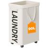 90L Capacity Laundry Basket with Rolling Removable Mesh Bag Clothes Hamper Organizer Sturdy Frame Foldable Hamper Dorm Use