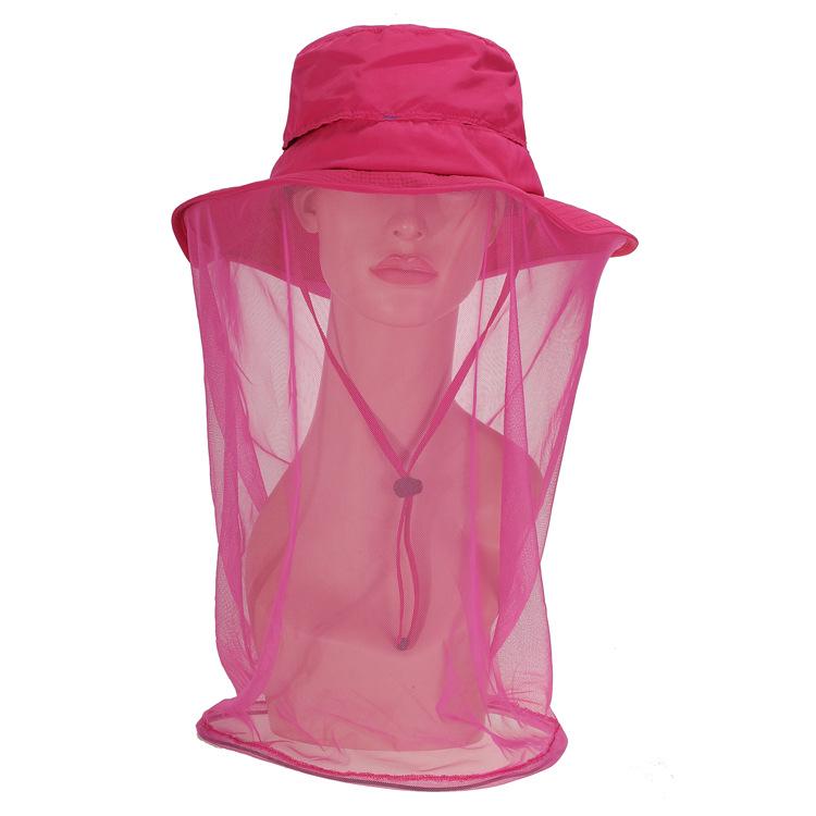 New Design Summer Outdoor Breathable Multi-color Sun Shade Quick Dry Anti-mosquito Large Eaves Camp Caps with Mesh Mask