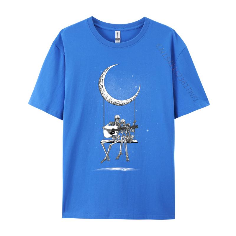 Keleton Playing Guitar Birthday Camisa T Shirts Plain Tops Shirts Family Cotton Fabric Funny Sweatshirts Europe Unisex