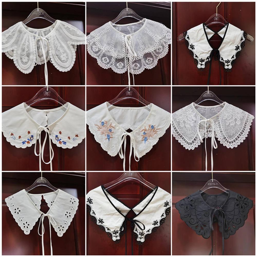 Collar Insignia Women's Lace Collar Organza Embroidery Detachable Shirt New Bow Fake Collar