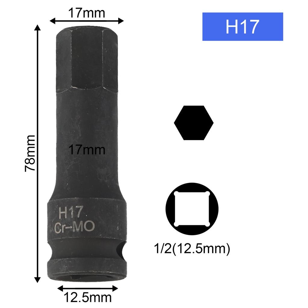 Адаптер для гнезда Воздушный ключ Черный шестигранный гнездо Шестигранник