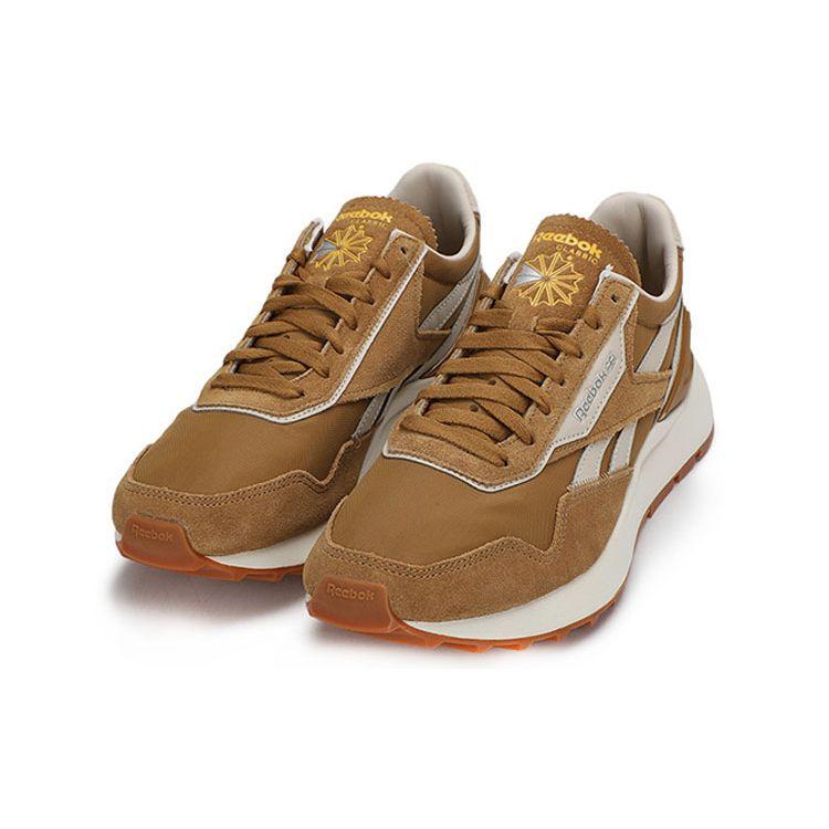 Reebok Классическая кожа Удобные Универсальные Амортизирующие Прочные Низкие Повседневные Кроссовки Унисекс Коричневые G55277