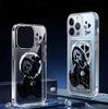 Магнитный чехол Black Skull для iPhone 15/16/17 Pro Max - Прозрачная защита с полным покрытием