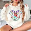 Disney Parent-child Outfits for Girls, Little Mermaid Princess Print Hoodie, Casual Sporty Multi-color Sweatshirt, Loose Hoodie