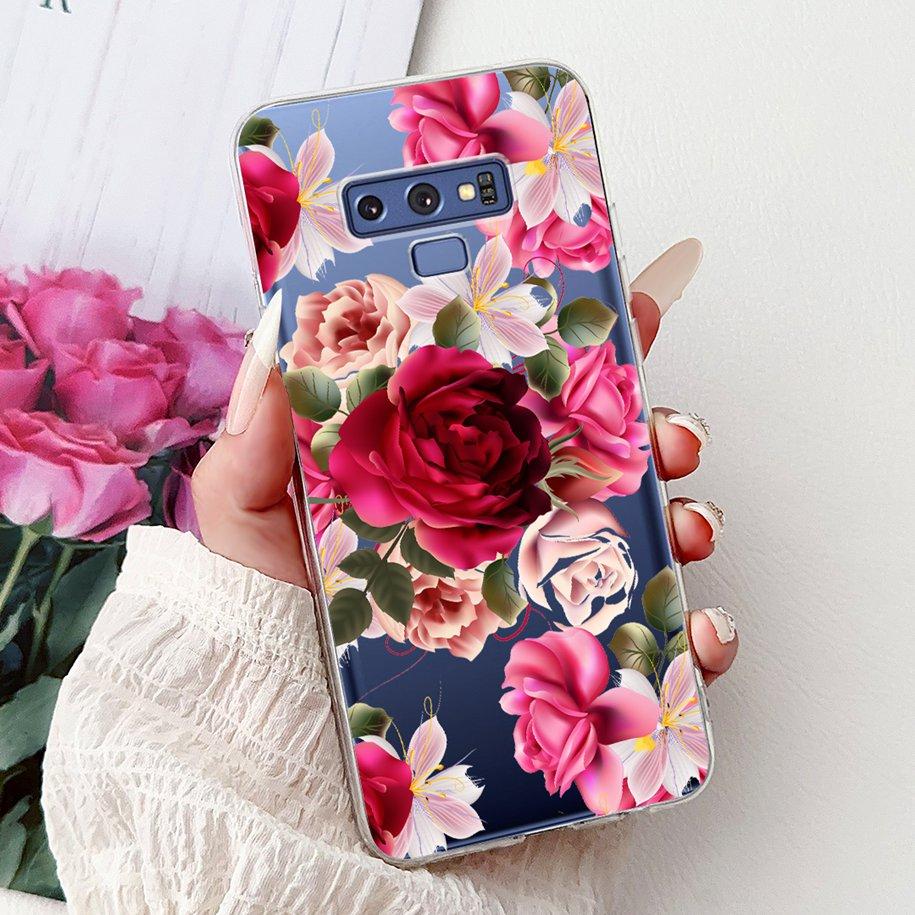 6.4" Case For Samsung Galaxy Note 9 Cover New Fashion Flower Butterfly Soft Slim Silicone TPU Phone Cover For Samsung Note9 Capa