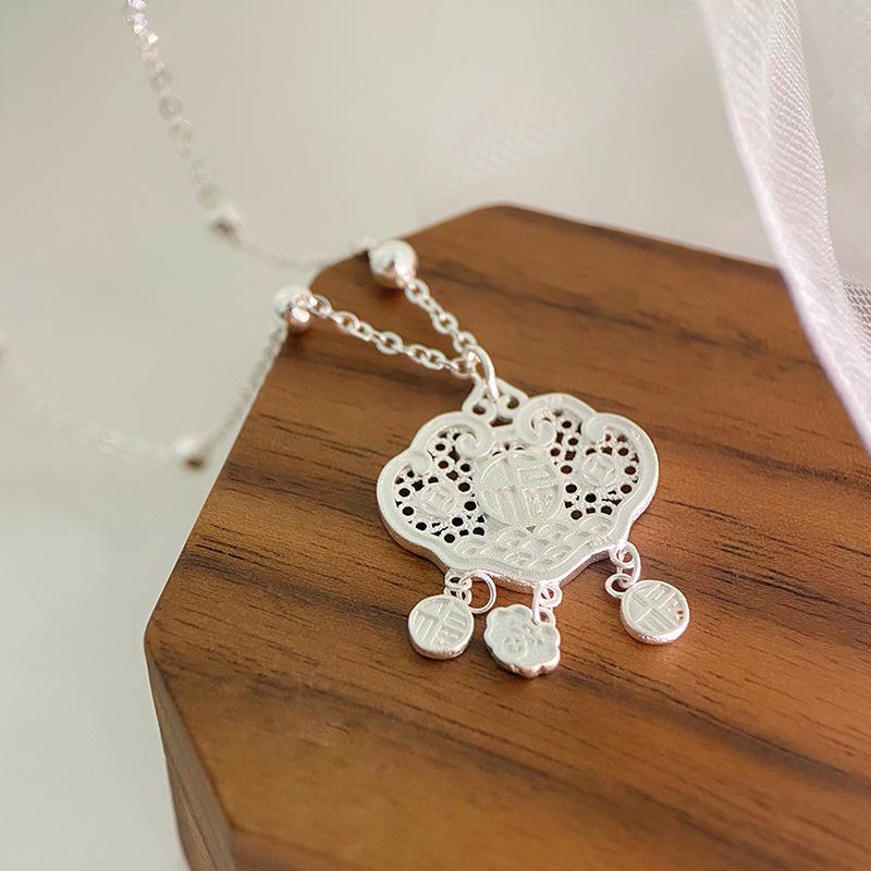 Национальные Ветер и Небесные Чиновники Благословляют Ожерелье Безопасного Замка, Новый Китайский Подарок Для Женщин, Дружелюбная Пара