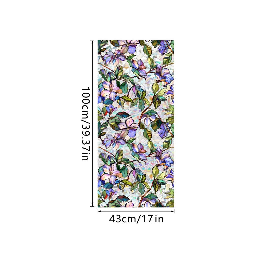 PVC Flower Window Electrostatic Stickers Privacy Protection Static Cling Decoration Reusable Glass Decals for Home Bathroom