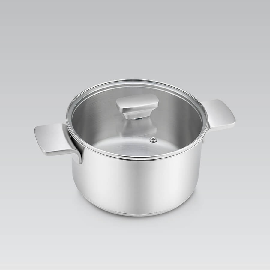 Stalowy Garnek Z Pokrywką 18 Cm, 2,5L | Maestro Mr-3521-18