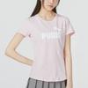 Puma Large Logo Print Sports Casual Round Neck Short Sleeve T-Shirt Women Tops Pink 673075-16