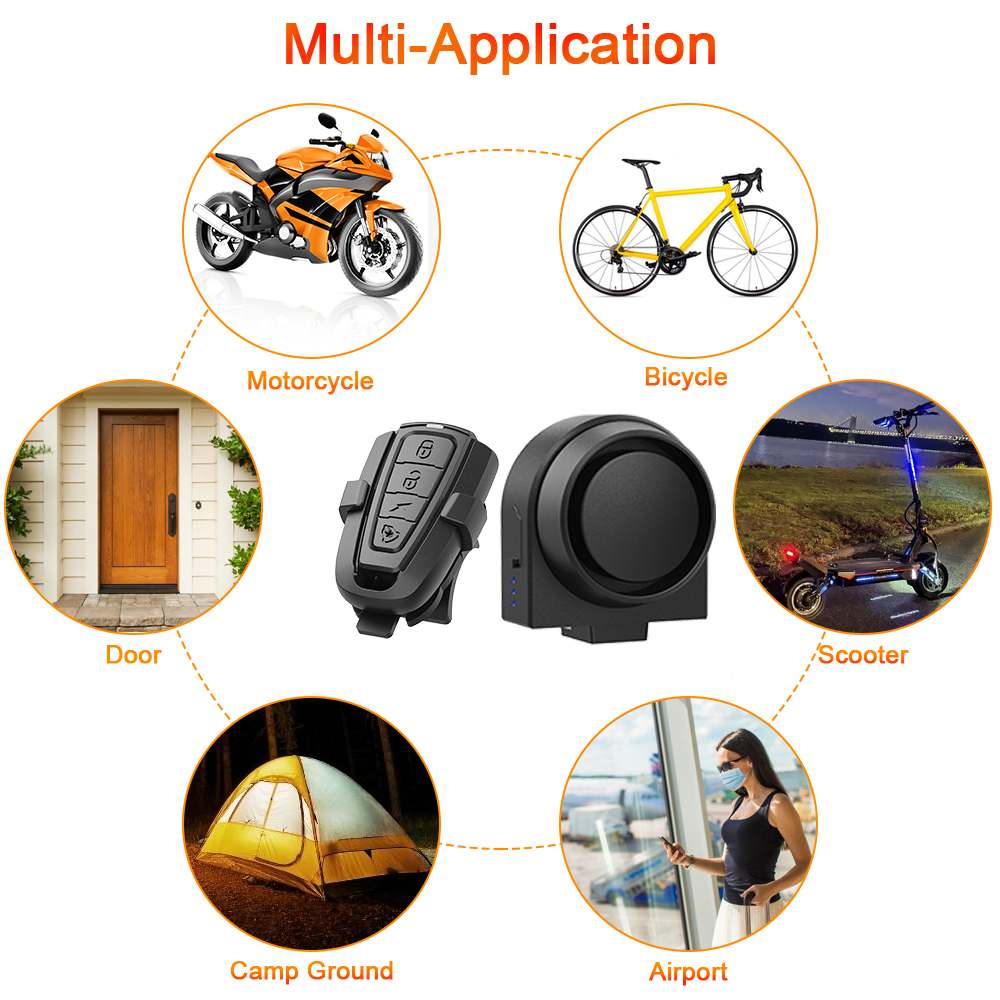 ANTUSI A2 Bike Wireless Anti-theft Alarm 115dB 400mAh USB Charge IPX5 Waterproof Bicycle Remote Control Electric Vibration Horn