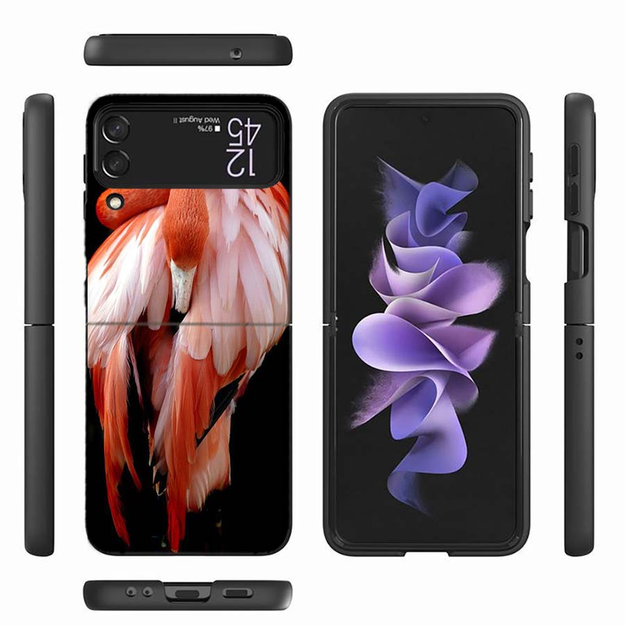Чехол для телефона с портретом фламинго для Samsung Z Flip 6 7 5G Z Flip 5 Galaxy Z Flip 3 4 5G ZFlip Ударопрочный Жесткий Чехол TPU PC Coque Ca