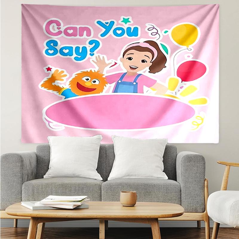 Ms.-Rachel Print Tapestry, Backdrop, Easy Setup, Ideal for Bedroom, Office & Living Room, with Aesthetic Wall Hanging Decor.