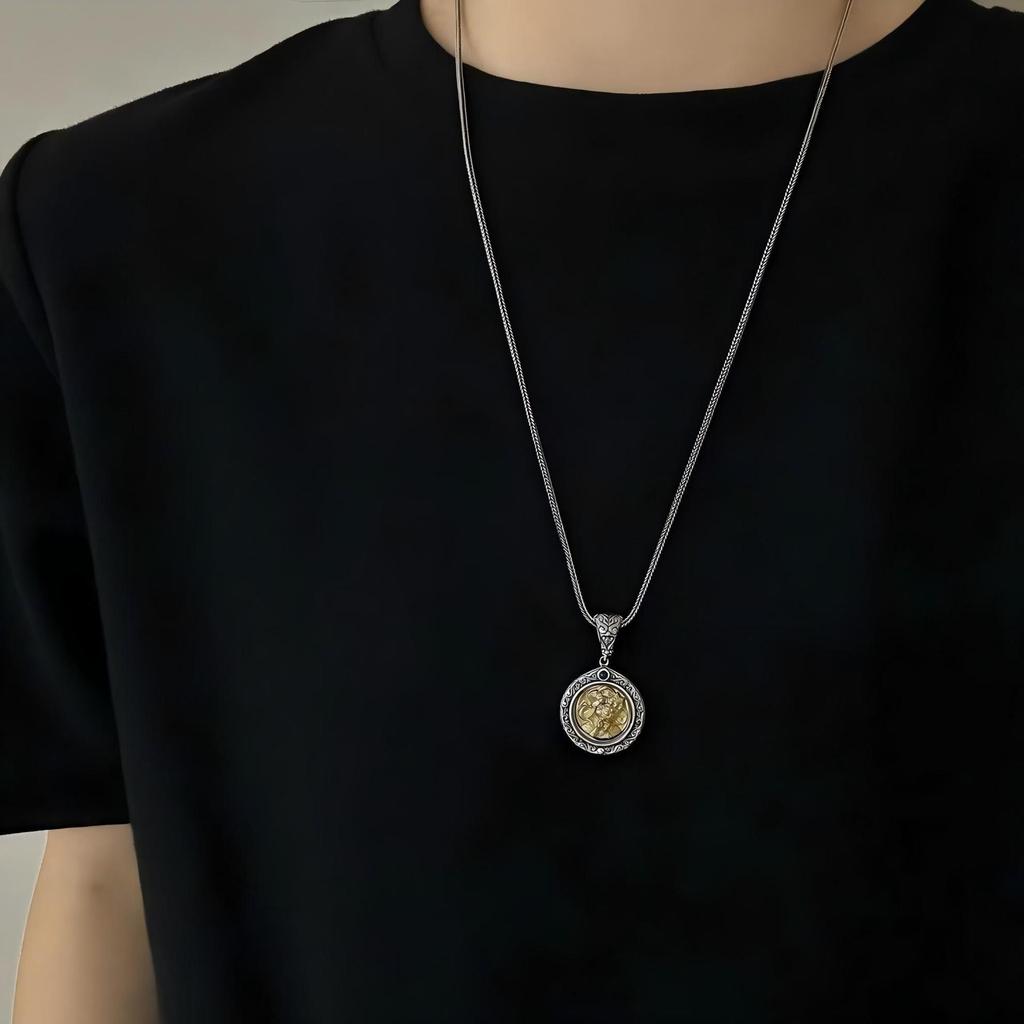 Серебряный кулон-ожерелье с изображением Будды S925 с универсальной застежкой и дизайном шестислоговой мантры