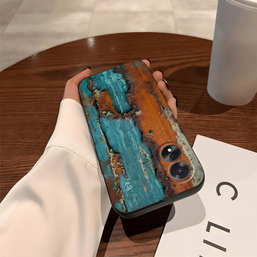 Чехол для телефона для Oppo A18 A31 A72 A52 A15 A32 A12 A36 A17 A32 A73 A54 A11 A37 A16 A33 A71 A9 A38 A53 Ретро Ржавчина