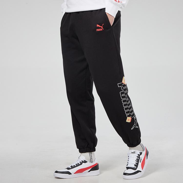 Puma Мужские свободные спортивные брюки с принтом в стиле новогоднего маджонга, черные 531300-01