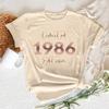 Оригинальная унисекс футболка 1986 года Винтажная футболка с принтом на день рождения 1986 года Унисекс Футболка на 40-летие Подарок на 40-летие для унисекс