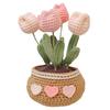 1 Set Vibrant Color Simulation Flower Creative DIY Crochet Kit Tulip Potted Crochet Material Bag