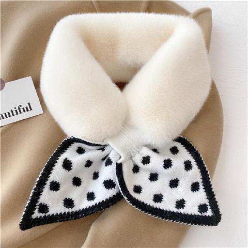 Scarf Women's Autumn and Winter Plush Cross Scarf To Keep Warm Imitation Rex Rabbit Fluffy Scarf
