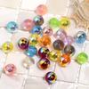 16mm High-Gloss Iridescent Glitter Acrylic Beads, Round & Fine, with Straight Holes for DIY Phone Chains & Keyrings.