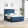 Box Spring Bed with Headboard Blue 140 x 190 cm Fabric
