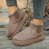 2025 Fall/Winter New Plus Size Women's Thick Sole Personalized Tire Sole Snow Boots Round Toe Elastic Band