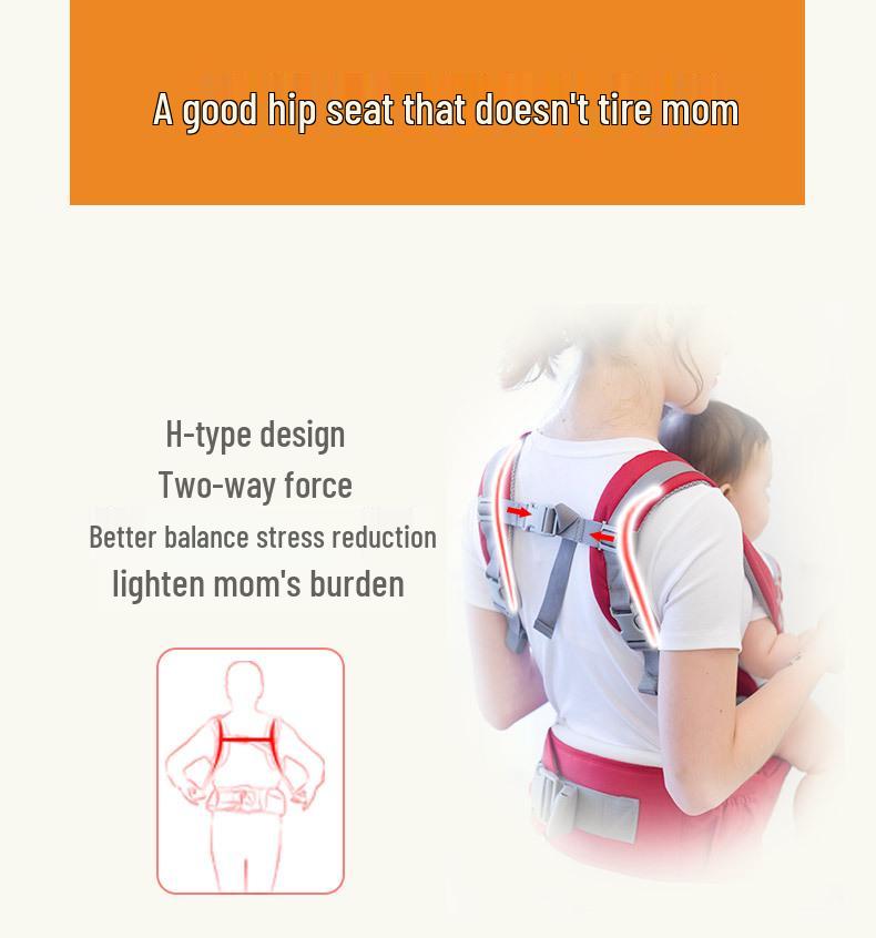 Многофункциональная полностью хлопковая переноска для новорожденных с поясным сиденьем - Дышащая для всех сезонов