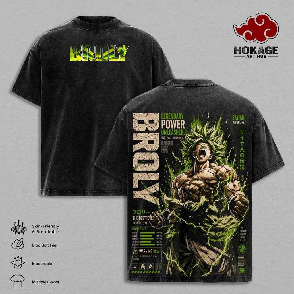 Broly Legendary Super Saiyan DBZ Vintage Washed T-Shirt Saiyan Bloodline Anime G