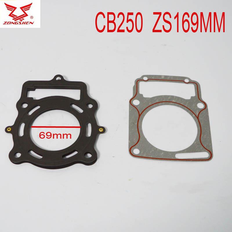 zongshen CB250 air water cooled engine gasket loncin LC169fmm LC165FMM kayo dirt bike atv quad 69mm 65.5mm 70mm