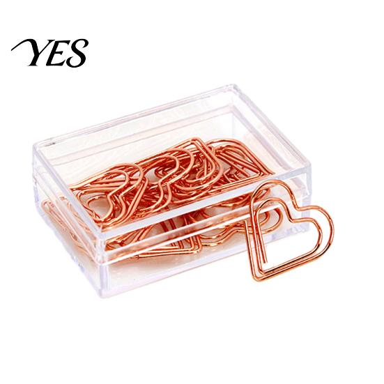 Cute Office Stationery Supplies 10PCS Rose Gold Metal Paper Clips, Decorative Cartoon Shape Desk Accessories Bookmarks, Creative Documents Organizers