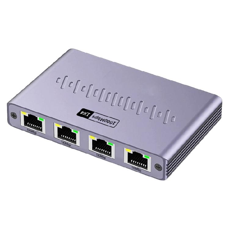 Многоустройственный Ethernet-разветвитель, 4-портовый гигабитный сетевой концентратор, алюминиевый корпус, для домашнего офиса