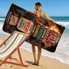 Romantic Illustrated Design with Quotes Beach towel quick-drying for travel outdoor sports jogging beach and swimming