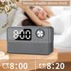 15-ваттная беспроводная зарядка, Bluetooth-совместимая колонка со светодиодным зеркальным будильником, двойной будильник, защита от кражи, подходит для дома и офиса