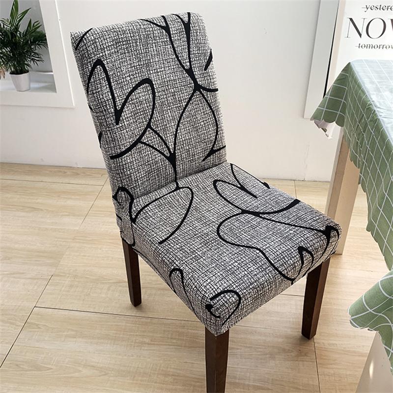 Printing Chair Covers Elastic Dining Room Seat Cover Spandex Dustproof Chair Protective Case for Home Office Restaurant Banquet