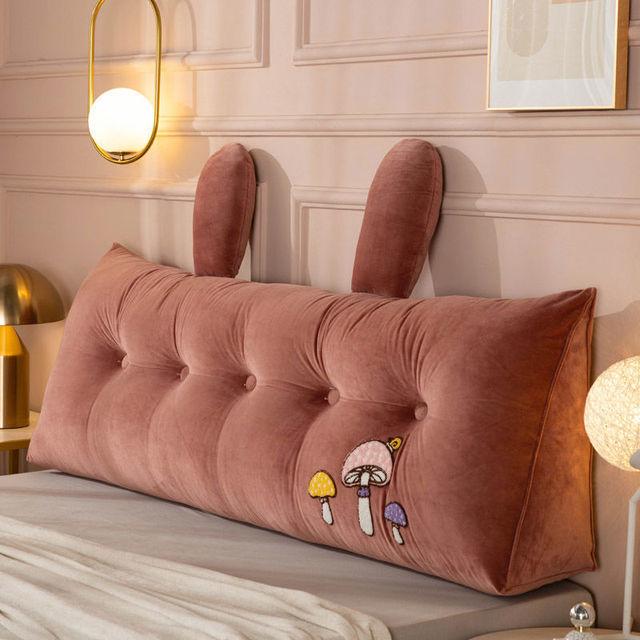 Большая треугольная прикроватная подушка с вышивкой, плюшевый чехол с наполнителем из пены с эффектом памяти, мягкая подушка размера King Queen