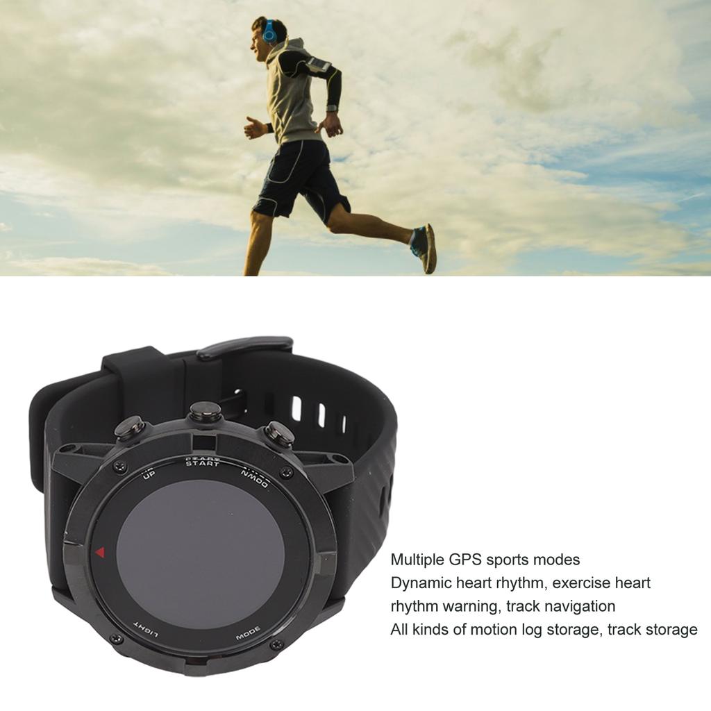 Sports Watch Waterproof LCD Screen Route Navigation Heart Rhythm Monitor GPS Running Watch For Hiking Cycling Diving
