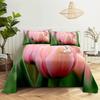 Tulip Bed Sheets Set With Pillows Case Flowers Bedsheet With Pillowcase 2 Pcs 3Pcs For Single Double Beds King Full Twin Size