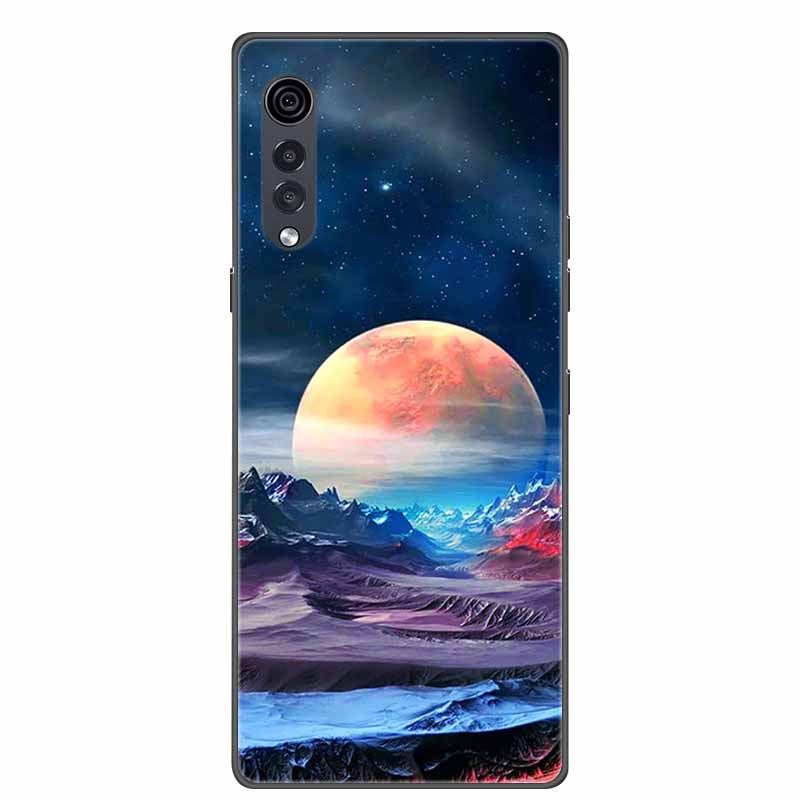 Для телефона LG Velvet Роскошный Чехол Черный Мягкий Силикон ТПУ Задняя Крышка для LGVelvet 5G Funda LMG910EMW Защитный Колпачок Capa Мультяшный Coque