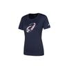 Asics Logo Round Neck Soft Comfortable Sports Short Sleeve T-Shirt Women Tops Navy-Blue 2032D020-402